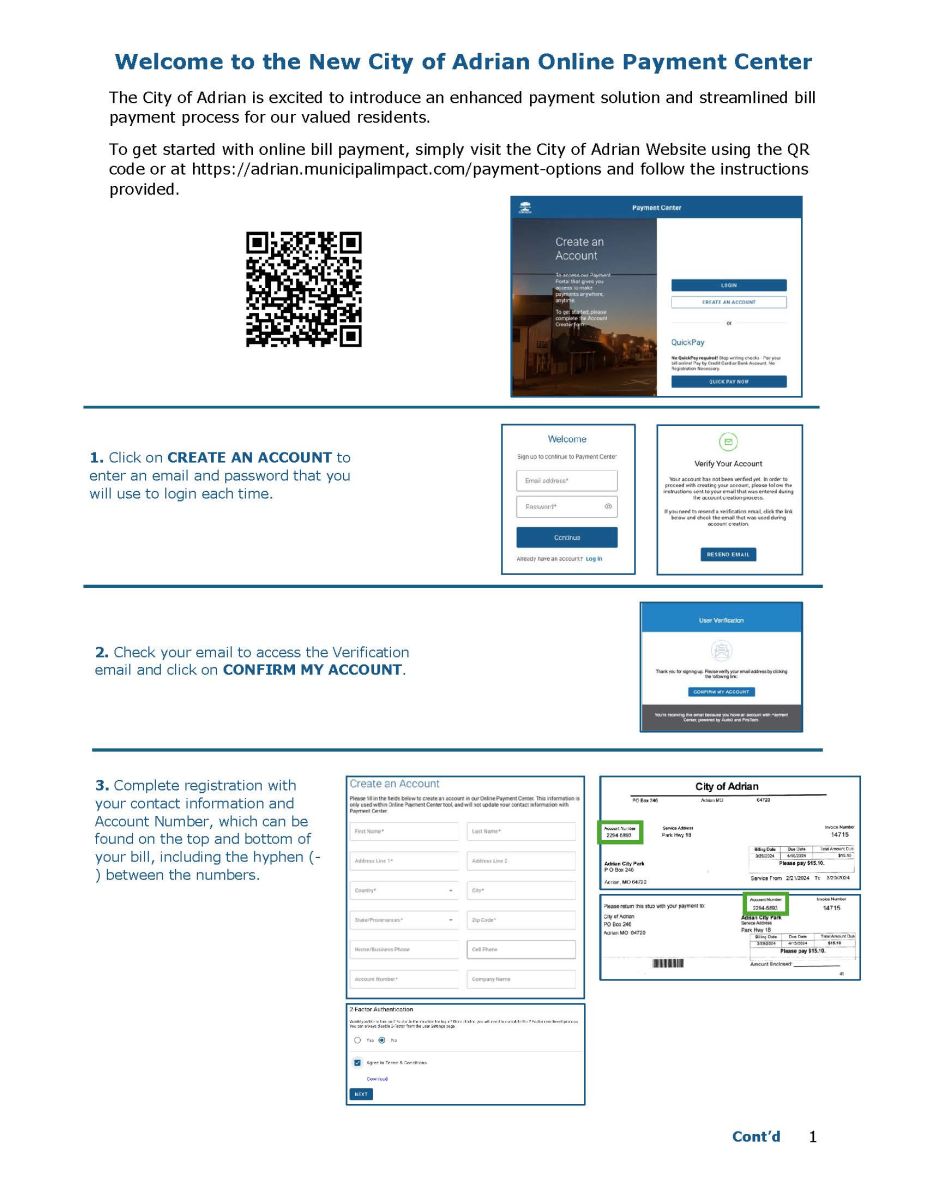 Online Bill Pay Instructions pg 1