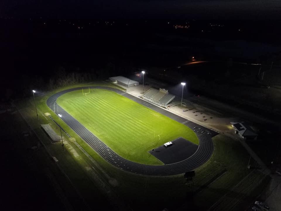 football field at night